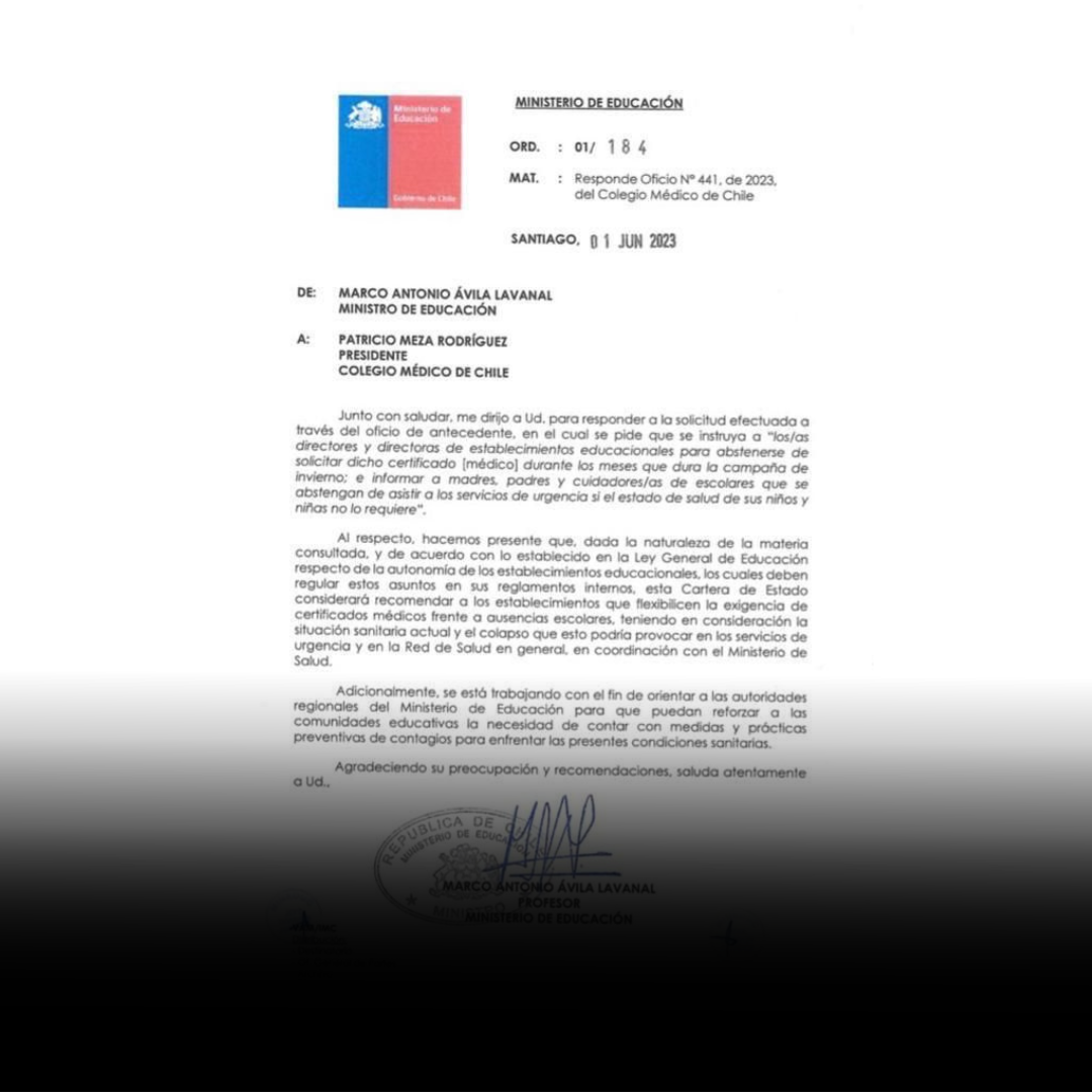 Lee más sobre el artículo Ministerio de Educación responde acerca de solicitud certificados médicos de alumnos que falten a clases: buscan evitar consultas médicas innecesarias