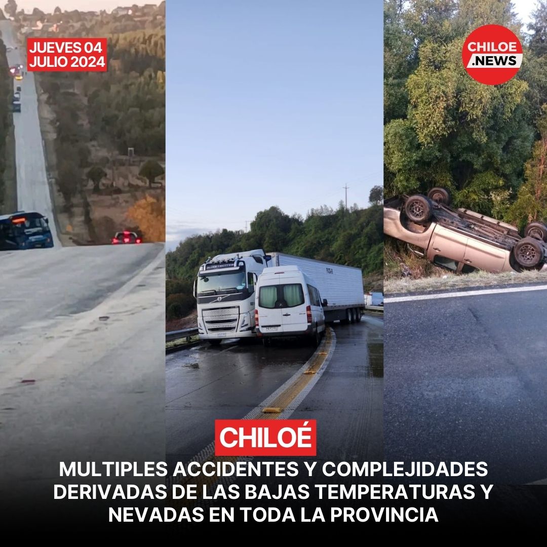 Lee más sobre el artículo La helada mañana de Chiloé: Complicaciones en el tránsito y diversos accidentes