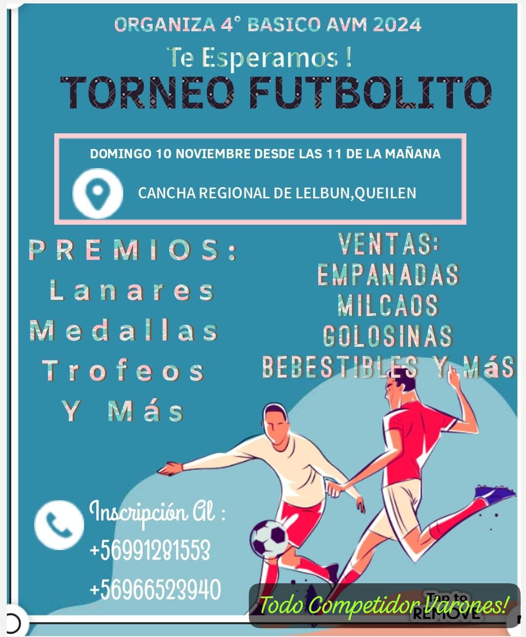 Lee más sobre el artículo Torneo de Fútbolito «Todo Competidor Varones» llega a Queilen este domingo